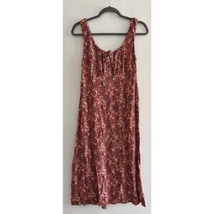 Old Navy Orange Floral Shift Comfy Tank Midi Sun Dress Small